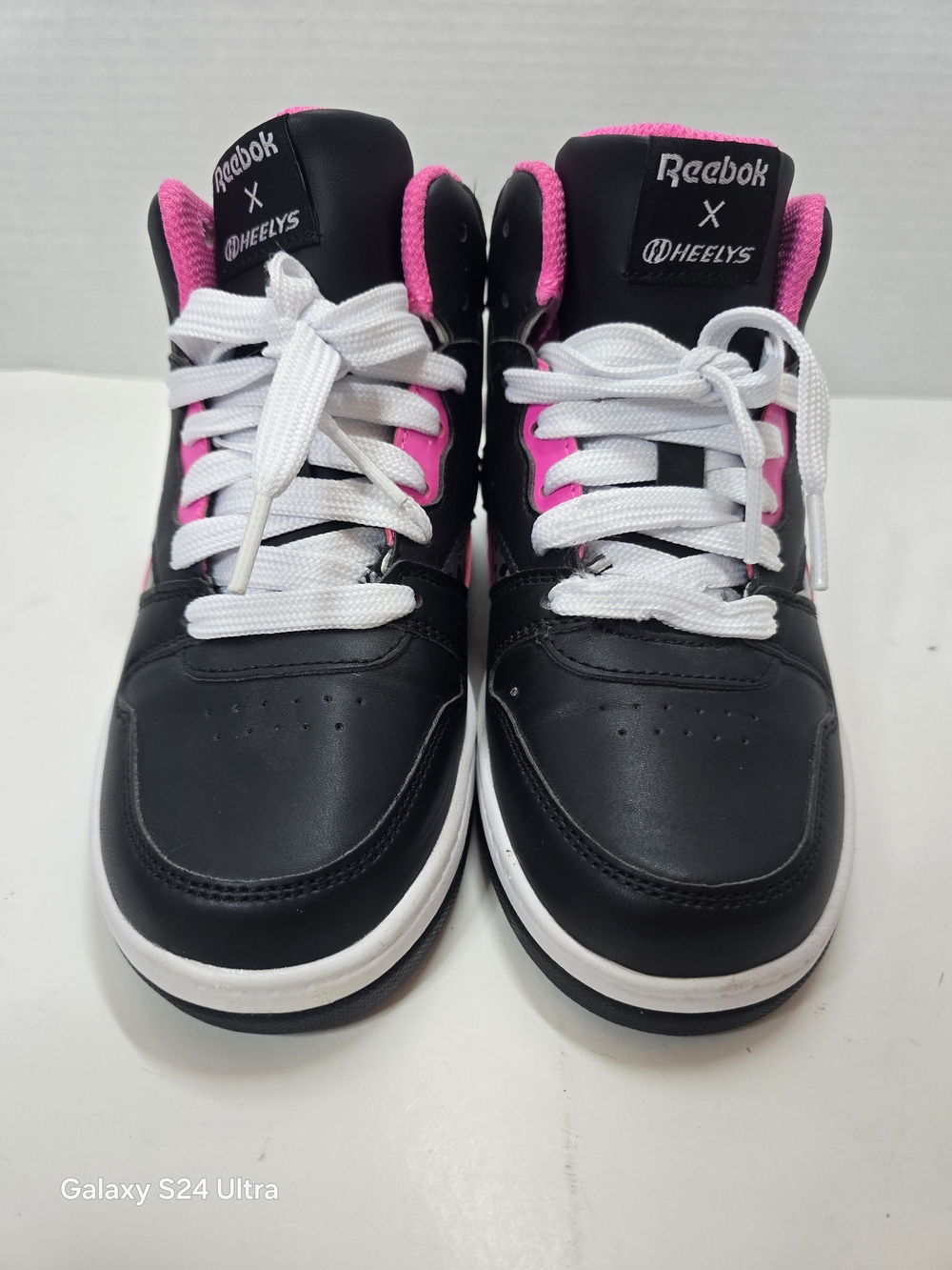 Reebok Kids Black, Hot Pink & Silver High-Top Sneakers with Leopard Print - Picture 2 of 7